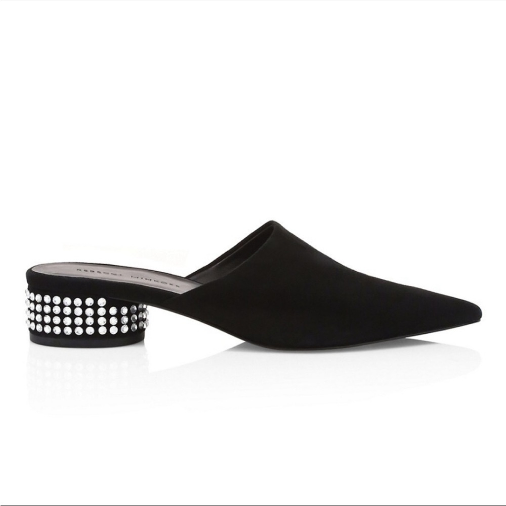 Rebecca Minkoff Black Mules with Silver Accents